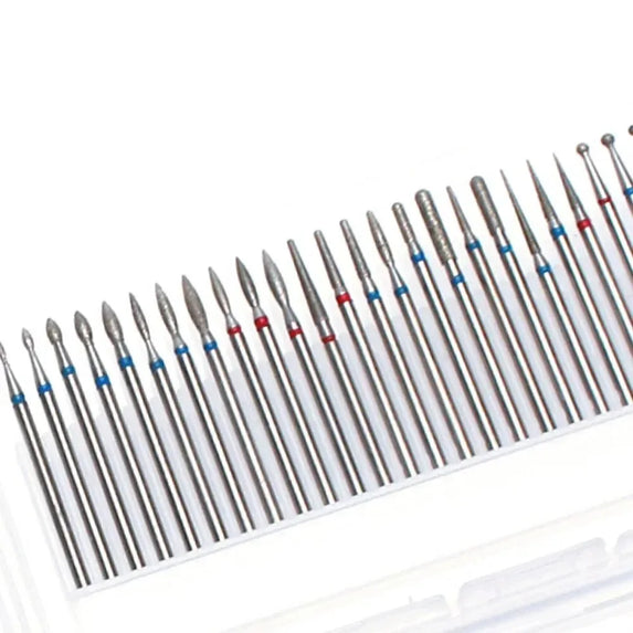 30pcs/Set Diamond Burrs Nail Dill Bit Milling Cutter for Manicure Grinding Bits Nail Art Tools Accessories