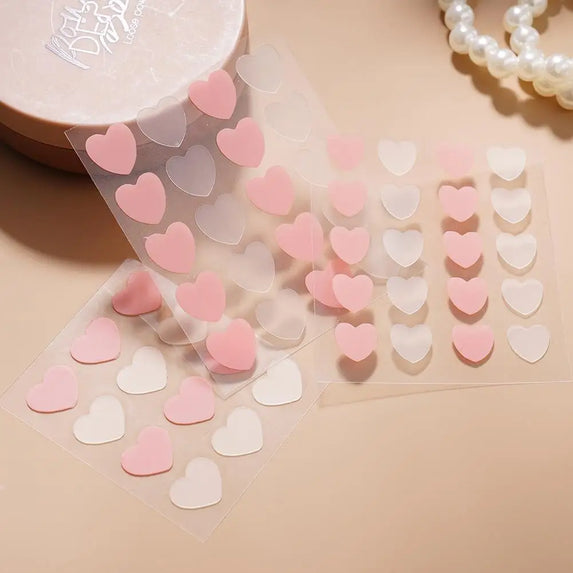 12/20 Counts Acne Care Patches Cute Pink Heart Shaped Acne Pimple Patches Invisible Acne Cover Treatment Stickers Skin Care