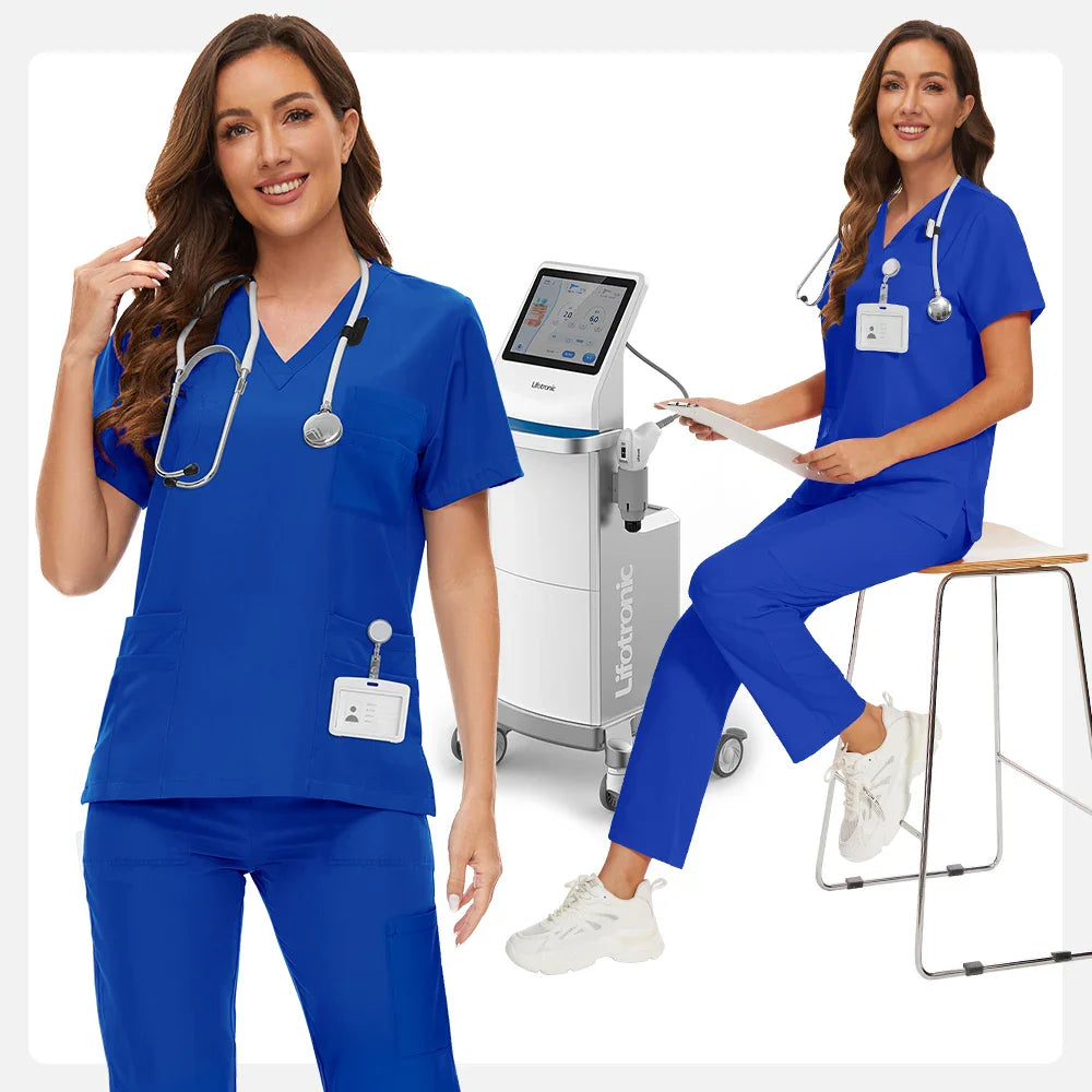 Anti Wrinkle Washable Soft Hospital Uniform Hot Sale Pet Vet Nurse Scrub Set Women Medical Scrubs Sets Women Medical Accessories