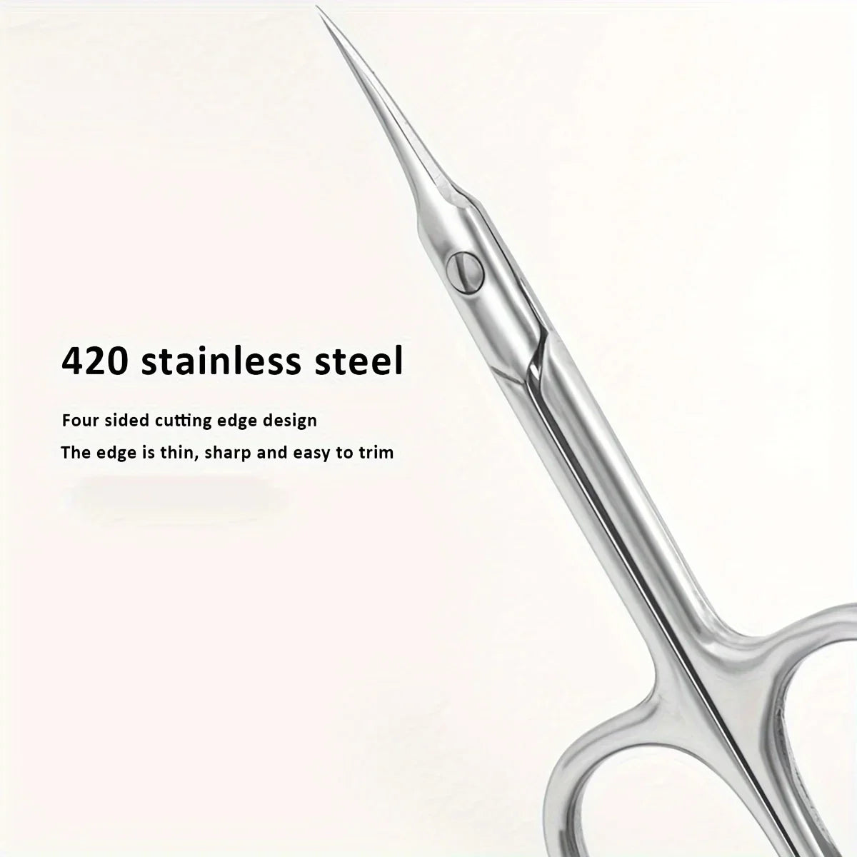 Stainless Steel Curved Tip Thin Blade Cuticle Scissors Nail Clippers Trimmer Manicure Tools Eyebrow Tools Dead Skin Remover