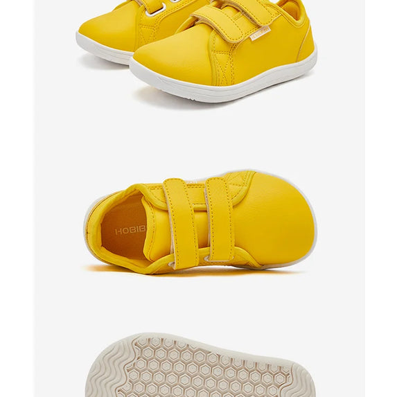 HOBIBEAR Kids Barefoot Shoes Little/Big/Kid Wide Toe Minimalist Sneakers Lightweight Hook Loop Artificial Leather Shoes
