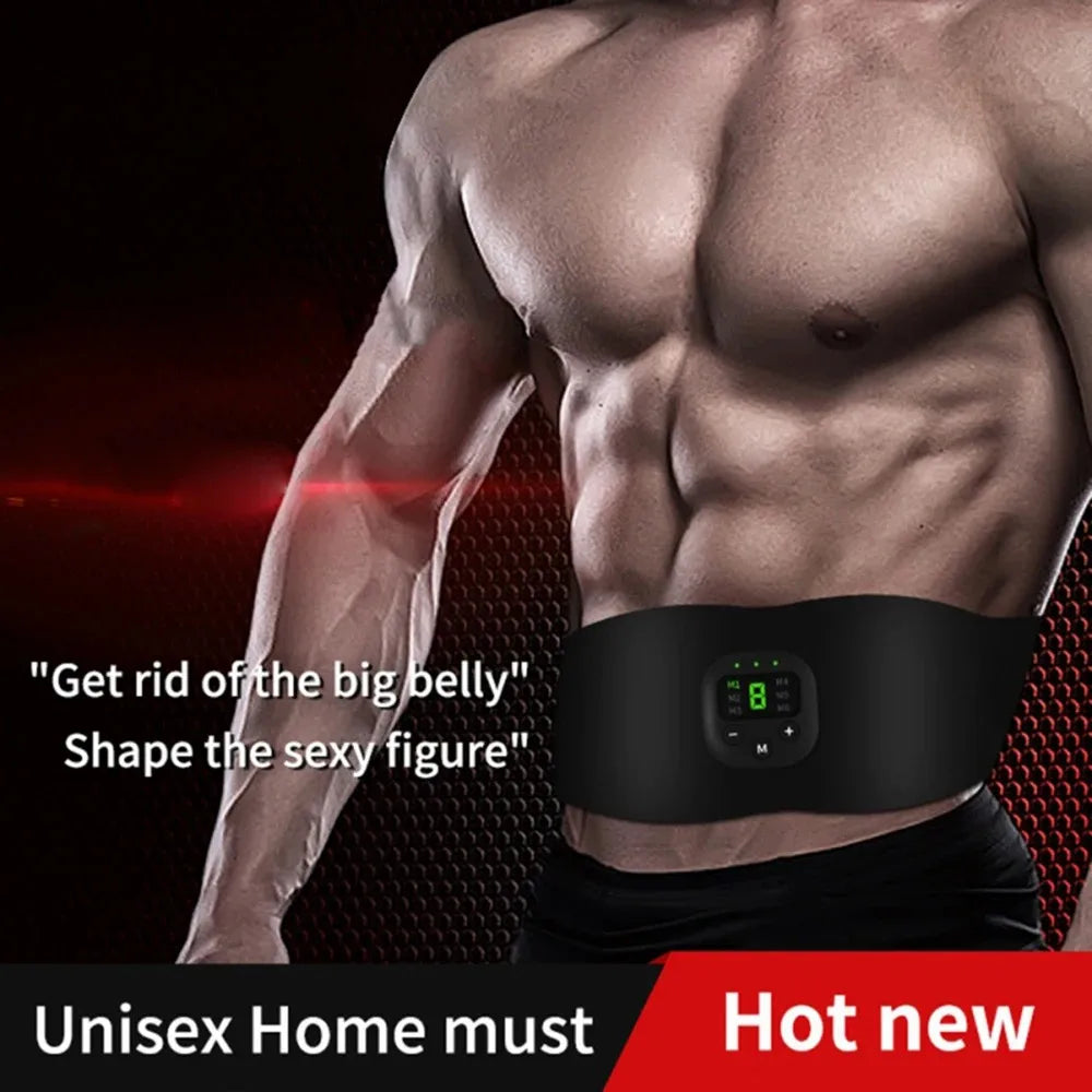 1pcs EMS Eletric Muscle Stimulator Abdominal Trainer 6 Modes Slimming Belt Vibrators Sports Equipment Massager For Body