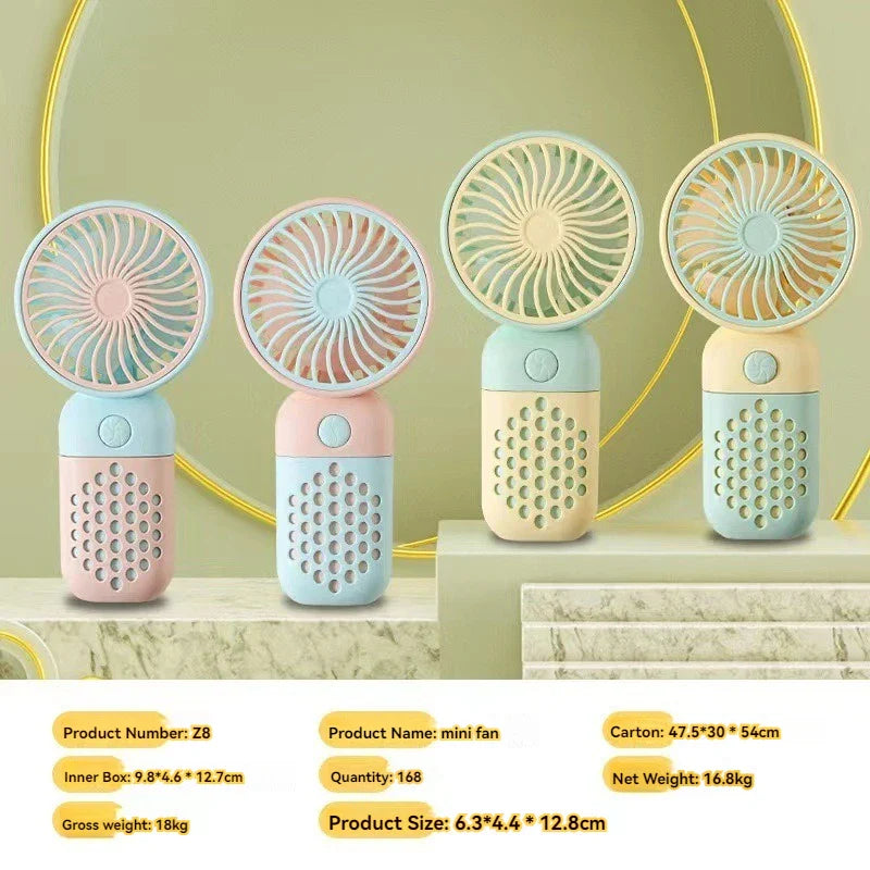 2025 New Handheld Charging Fan Cartoon Cute Small Student Charging Small Fan Portable Mini USB Fan Mini Pocket