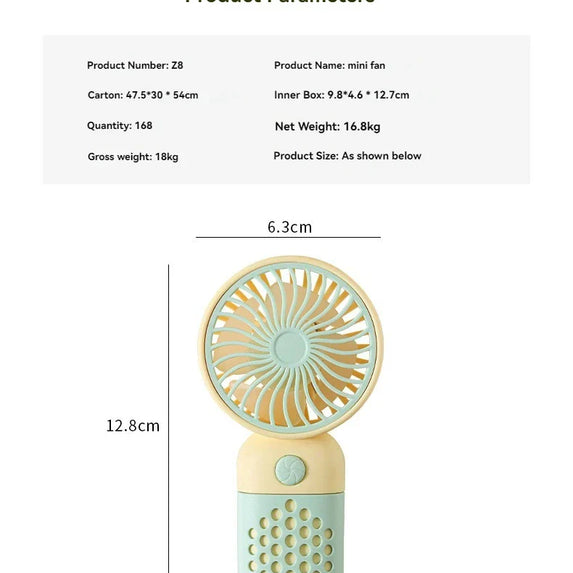 2025 New Handheld Charging Fan Cartoon Cute Small Student Charging Small Fan Portable Mini USB Fan Mini Pocket