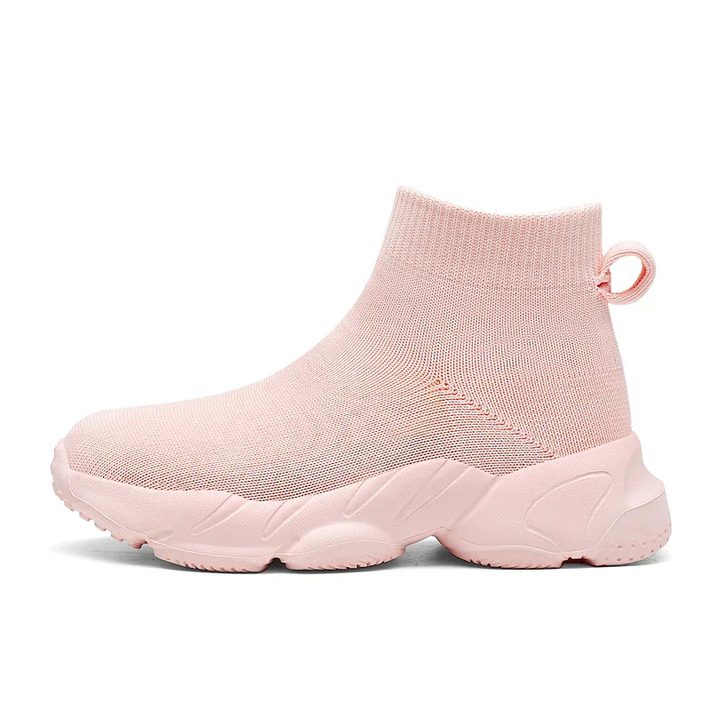 Kid Shoes Sneakers Fashion Knit Luxury Designer High Top Children Shoes Comfortable Casual Running Sports Tennis Shoes Boy Girls