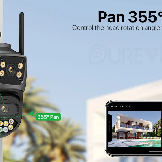 External Wifi PTZ Camera Dual Lens 4K 8MP HD Outdoor IP Camera 4MP Auto Tracking Security Protection CCTV Surveillance iCsee P2P