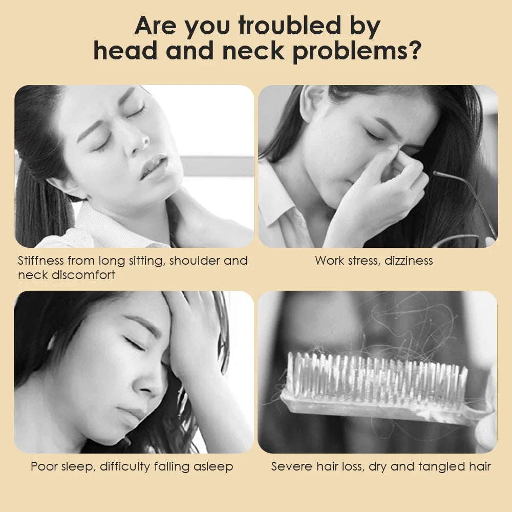 Alwafore Natural Sandalwood Massage Comb Six-Claw Head Acupoint Massage Gua Sha Tool Neck Face Lifting Scraping Massager