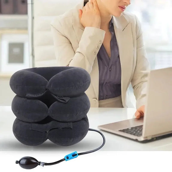 Neck Support Cushion Inflatable Air Cervical Neck Traction Device Pain Stress Relief Tractor Support Massage NECK Pillow