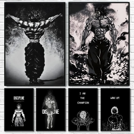 Muscle Man Japanese Anime, Wall Art, HD Canvas Print Poster, Suitable for Home, Living Room, Room Decoration Painting