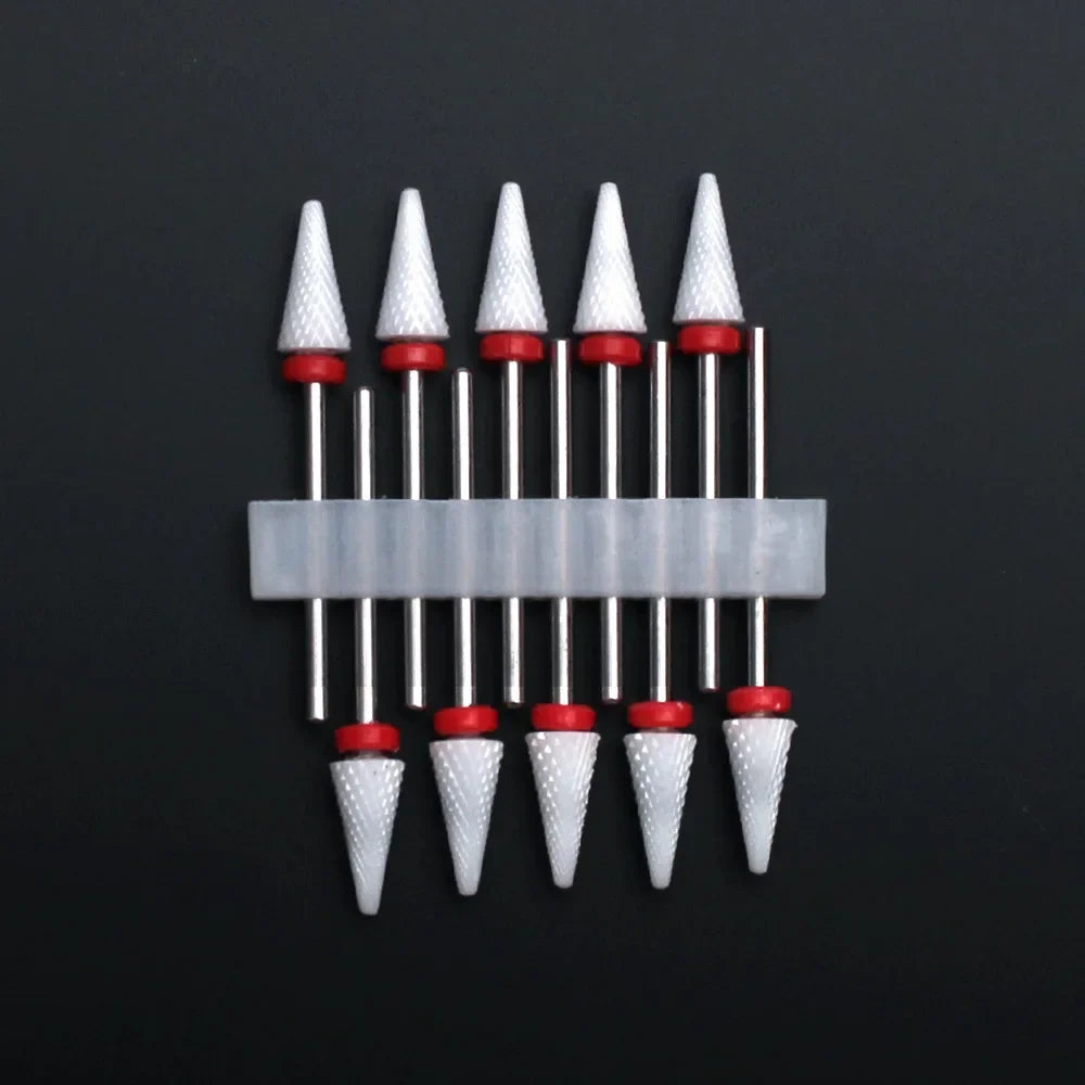 10pcs Ceramic Nail Drill Bits Set Milling Cutter for Manicure Drills Electric Nail Files Cuticle Remove Nail File Art Tools