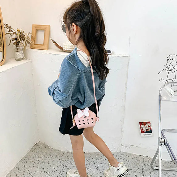Women Fashion Cute Cartoon Mini Bag Portable Travel Crossbody Bag Simple Adjustable Shoulder Bag