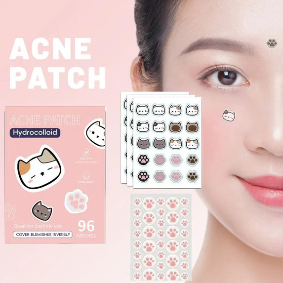 Colorful Cat Head Color Mixed Acne Patch Lighten Acne Acne Print Repair Acne Makeup Beauty Acne Spots Skin Cover Patch Blem H5T3