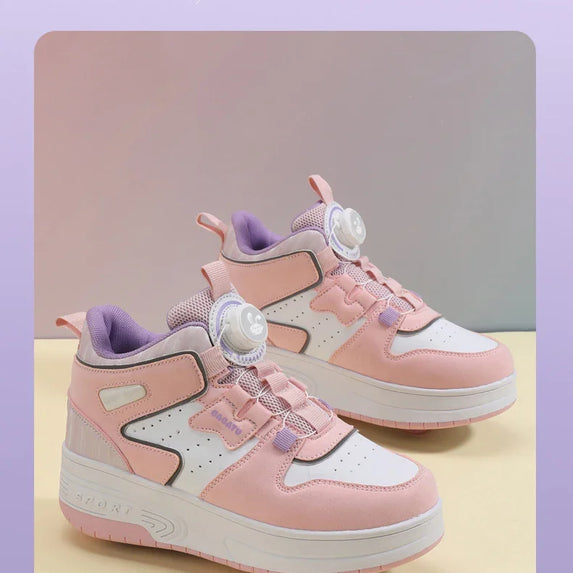 Children Junior Roller Skate Shoes Kids Sneakers with Two Boys Girls Wheels Shoes Running Adult Casual Boys Shoes size 31-42