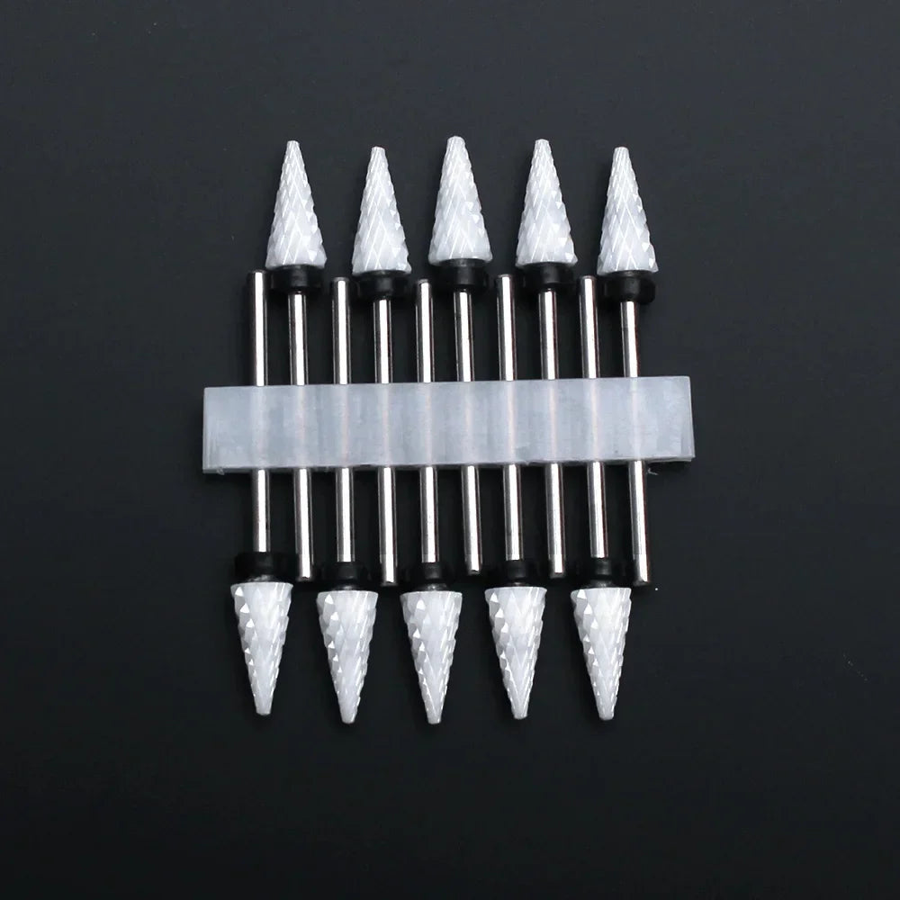 10pcs Ceramic Nail Drill Bits Set Milling Cutter for Manicure Drills Electric Nail Files Cuticle Remove Nail File Art Tools