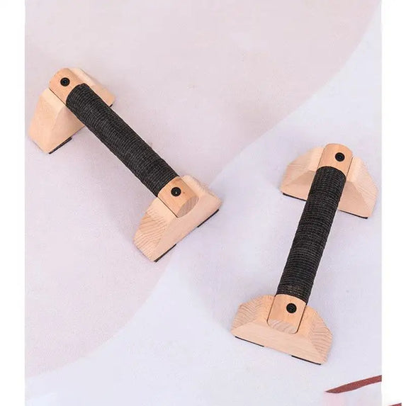 2PCS Solid Wood Push Up Bar Pull Up Stand Handles Parallettes Handles Exercise Equipment For Home Wood Parallettes Bar