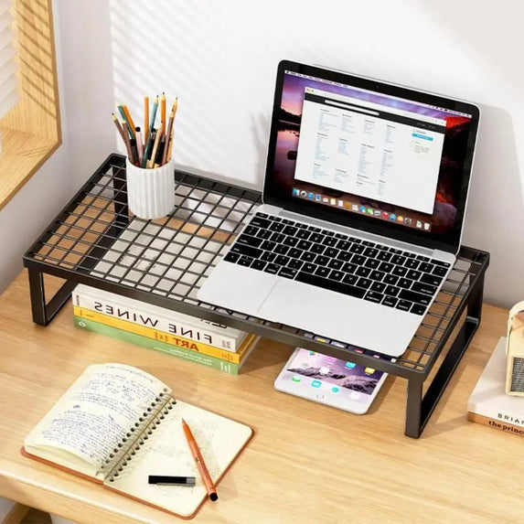Grid Laptop Grid Cooling Rack Black/White Portable Screen Base Bracket Cooling Metal Notebook Storage Shelf Tablet