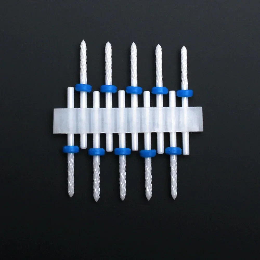 10pcs Ceramic Nail Drill Bits Set Milling Cutter for Manicure Drills Electric Nail Files Cuticle Remove Nail File Art Tools
