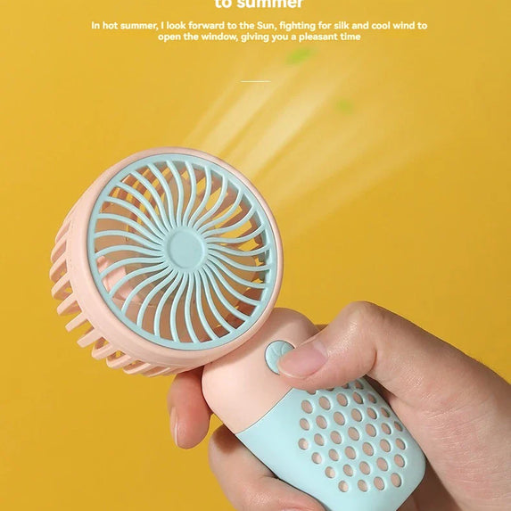 2025 New Handheld Charging Fan Cartoon Cute Small Student Charging Small Fan Portable Mini USB Fan Mini Pocket