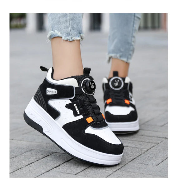 Children Junior Roller Skate Shoes Kids Sneakers with Two Boys Girls Wheels Shoes Running Adult Casual Boys Shoes size 31-42
