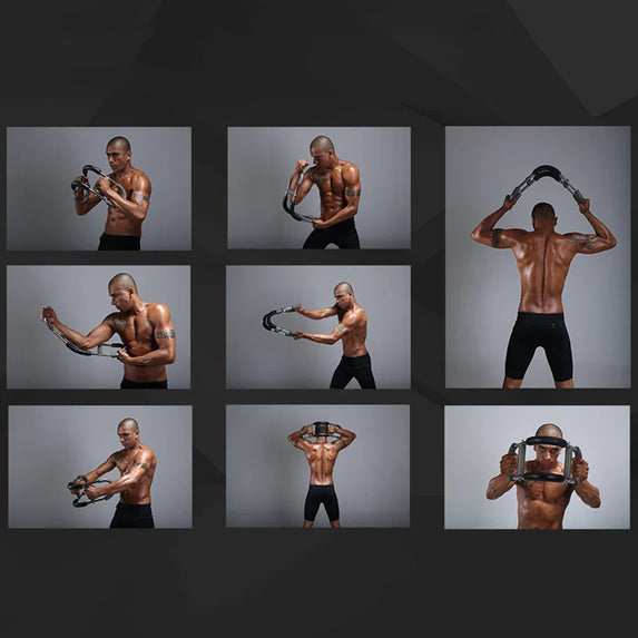 Twister Arm Exerciser with Foam Handle Adjustable Spring Workout Bar Forearm Triceps Chest Expander Portable Fitness Equipment