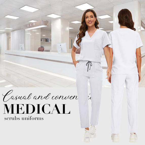 Anti Wrinkle Washable Soft Hospital Uniform Hot Sale Pet Vet Nurse Scrub Set Women Medical Scrubs Sets Women Medical Accessories