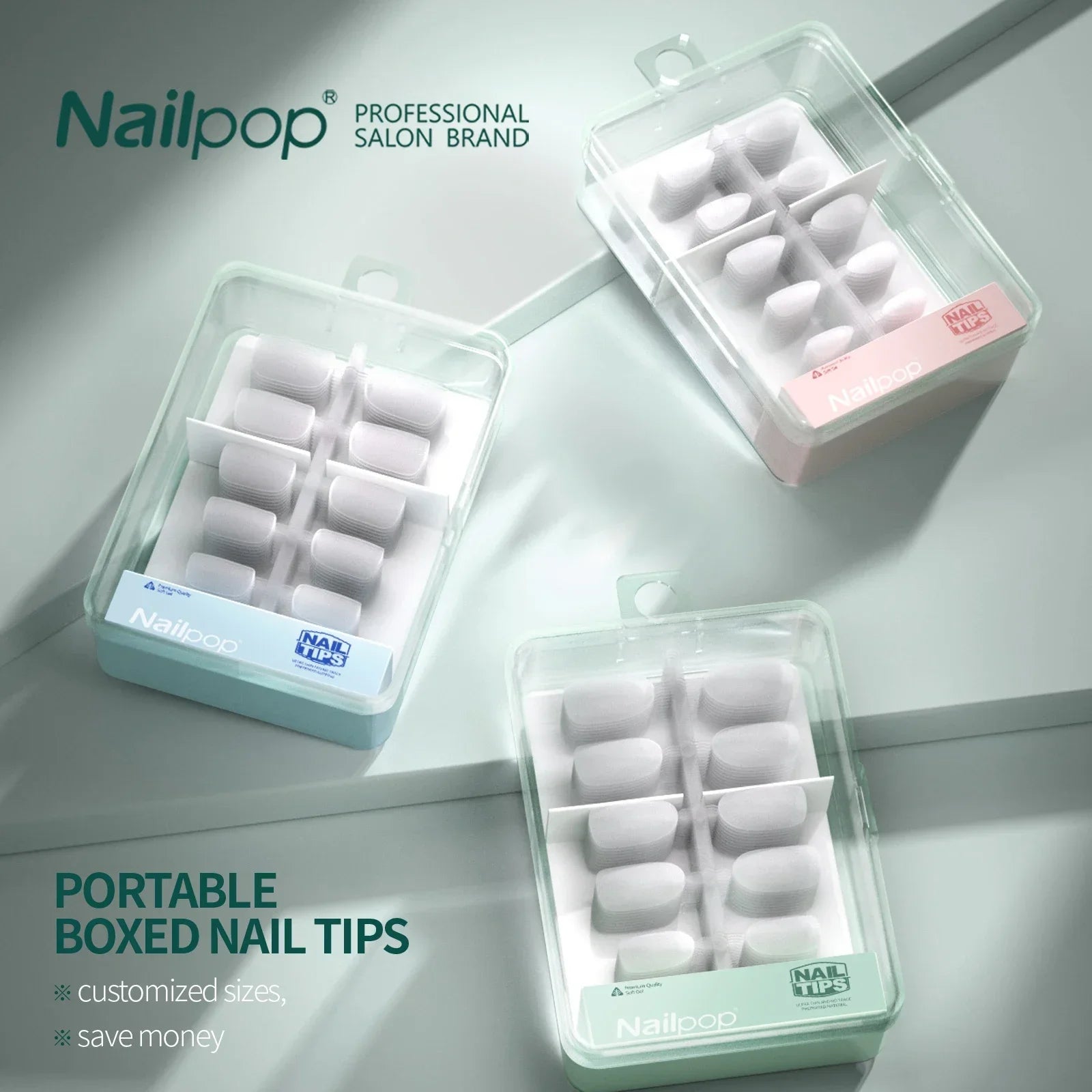 Nailpop Soft Gel Tips for Nails Extension System Ultra Matt Short Coffin Fake Nail Capsule for Handmade Press on Nails 100pcs