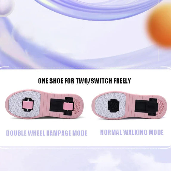 Children Junior Roller Skate Shoes Kids Sneakers with Two Boys Girls Wheels Shoes Running Adult Casual Boys Shoes size 31-42