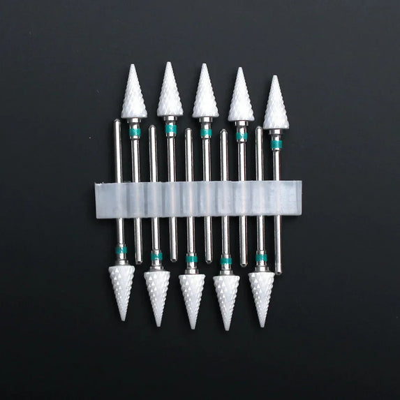 10pcs Ceramic Nail Drill Bits Set Milling Cutter for Manicure Drills Electric Nail Files Cuticle Remove Nail File Art Tools