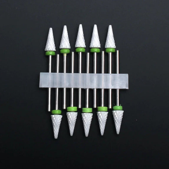 10pcs Ceramic Nail Drill Bits Set Milling Cutter for Manicure Drills Electric Nail Files Cuticle Remove Nail File Art Tools