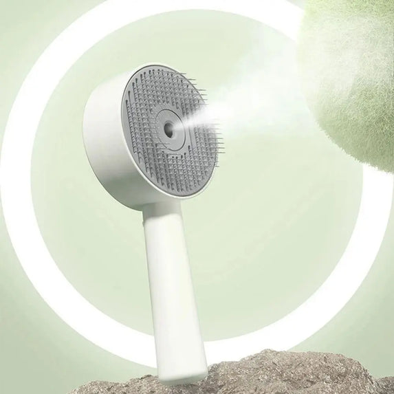 Anti-Static Pet Spray Hair Comb Massaging Demating Cat Steamy Shedding Brush Removes Loose Fur One-click Cleaning Button