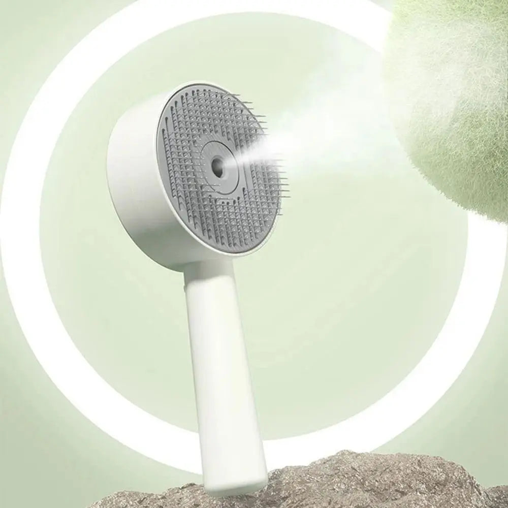Anti-Static Pet Spray Hair Comb Massaging Demating Cat Steamy Shedding Brush Removes Loose Fur One-click Cleaning Button