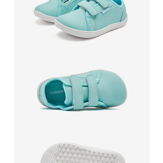 HOBIBEAR Kids Barefoot Shoes Little/Big/Kid Wide Toe Minimalist Sneakers Lightweight Hook Loop Artificial Leather Shoes