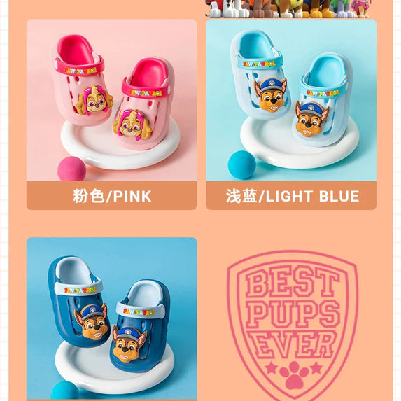 PAW PATROL Kids' Garden Shoes Boy and Girl Indoor Non-slip Soft Sole Slippers Breathable Deodorant Cute Cartoon Bow-Top Sandals