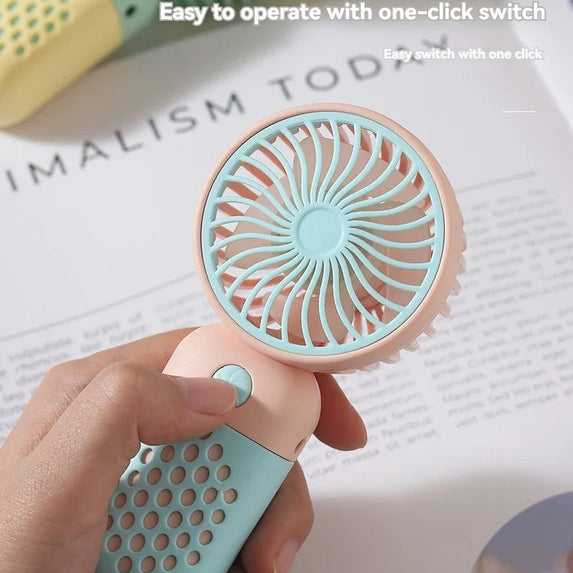 2025 New Handheld Charging Fan Cartoon Cute Small Student Charging Small Fan Portable Mini USB Fan Mini Pocket