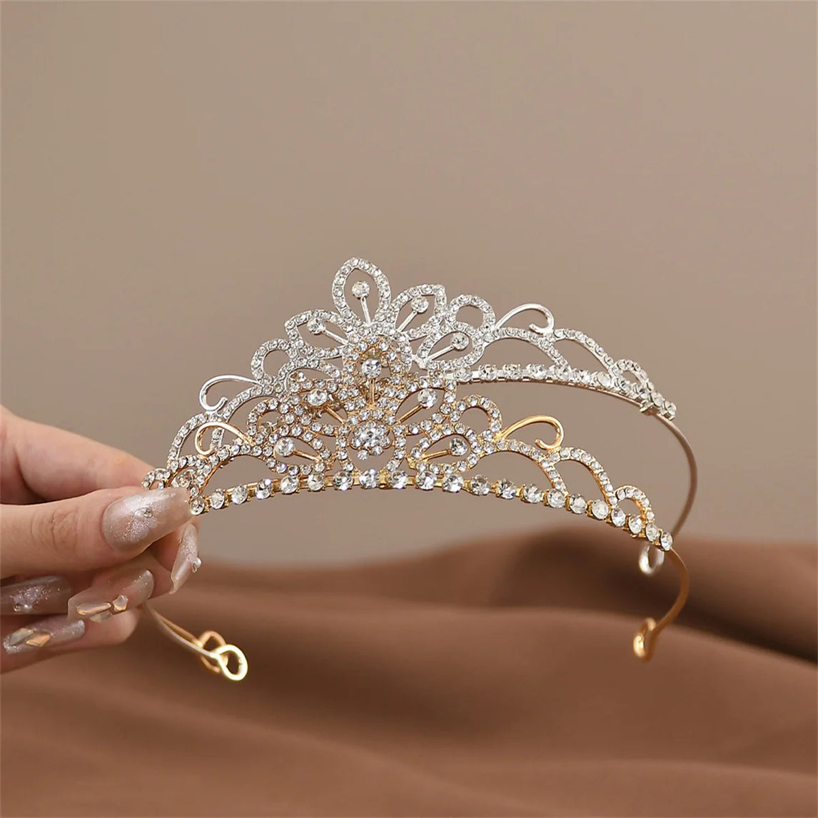 Mini Crowns Hair Comb Crystal Bridal Tiaras For Girls Rhinestone Pearl Wedding Birthday Party Children's Hair Accessories