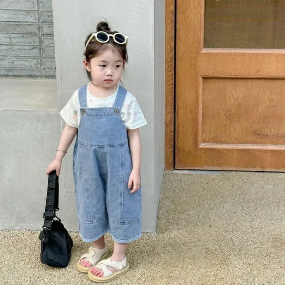 Baby Girls Jumpsuit Boy Solid Casual Denim Overalls Jean Bib Pants Infant Kids Overalls Autumn Girls Outfits Children's Clothing