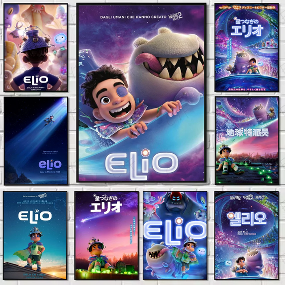 1pc USA Cute Cartoon E-Elio Poster High Quality Wall Art for Home Office Bedroom Living Room Hallway Bar Perfect Gift Idea