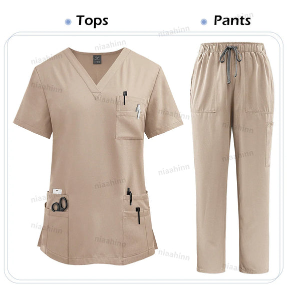 High Quality Medical Clothing for Women Uniform Nurse Lab Coat Unisex Wholesale Tops and Pants Suits Nursing Scrubs Uniforms Set