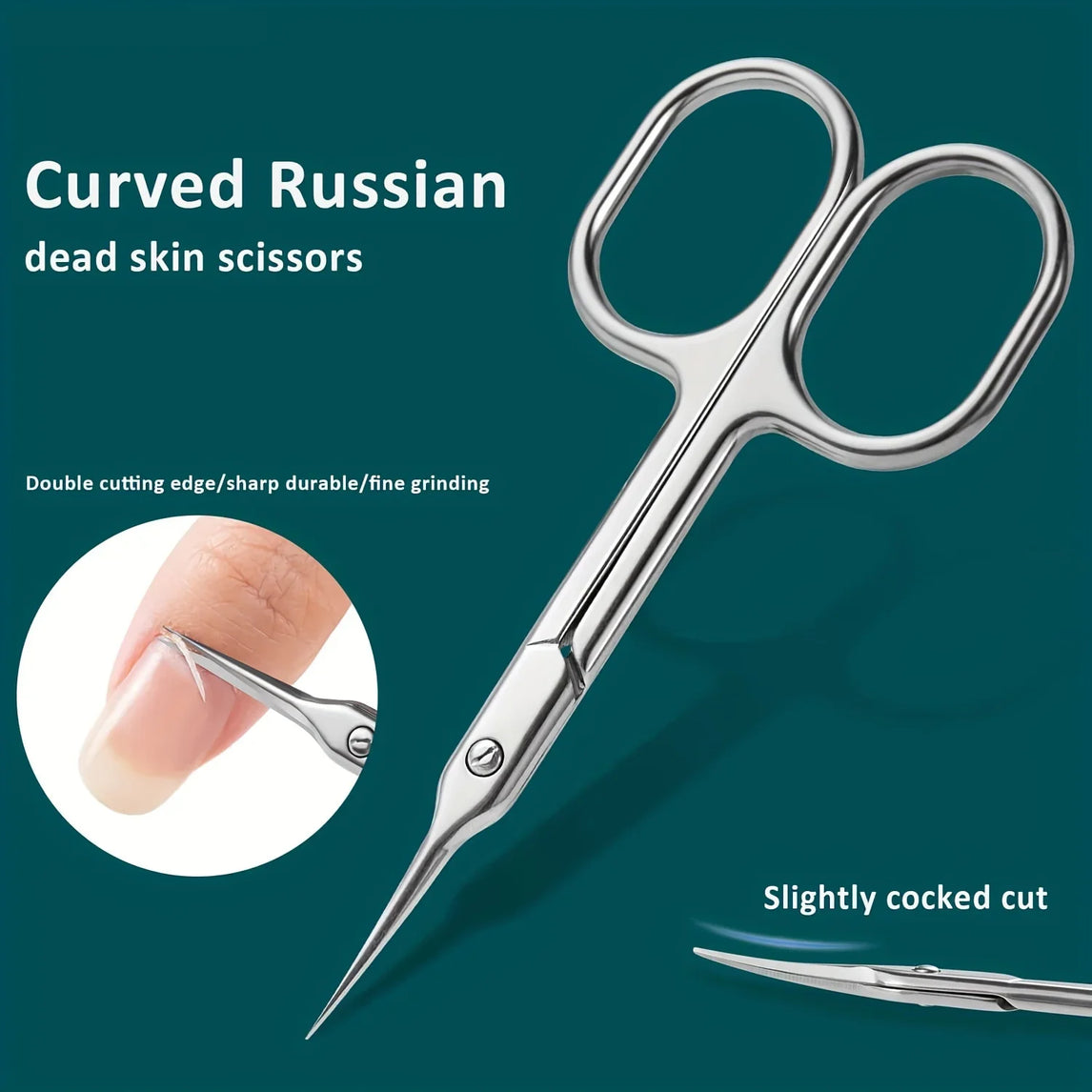 Stainless Steel Curved Tip Thin Blade Cuticle Scissors Nail Clippers Trimmer Manicure Tools Eyebrow Tools Dead Skin Remover