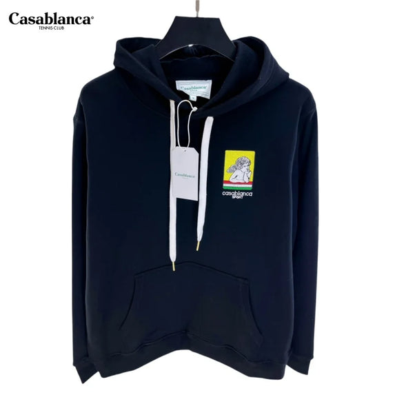 CASABLANCA Men's Hoodies Women Long Sleeve Casual Sweatshirts Spring Hip Hop Pullover Sports Top Male Hooded Sweatshirts