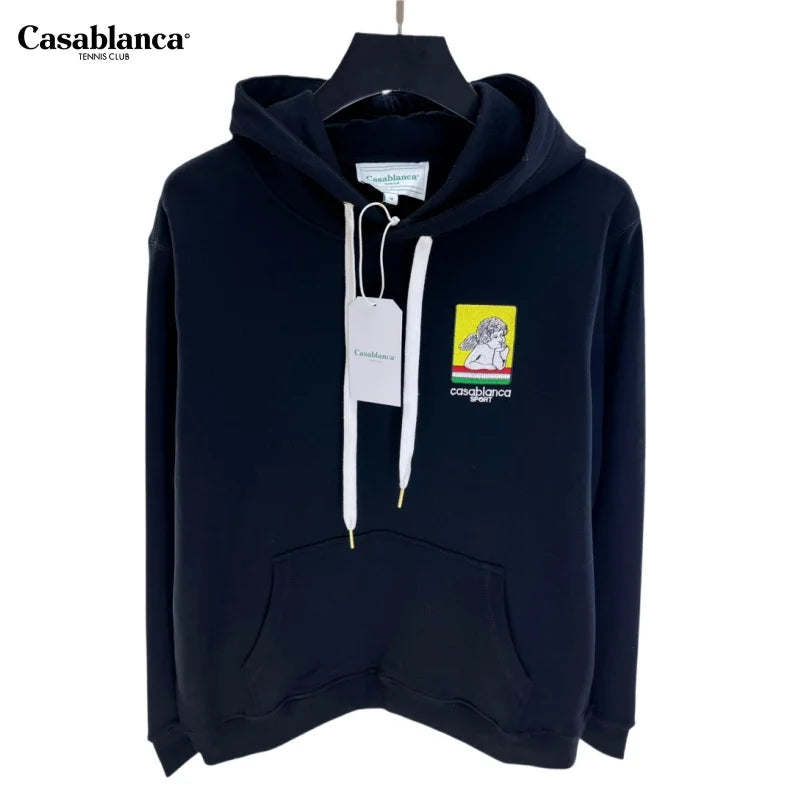 CASABLANCA Men's Hoodies Women Long Sleeve Casual Sweatshirts Spring Hip Hop Pullover Sports Top Male Hooded Sweatshirts