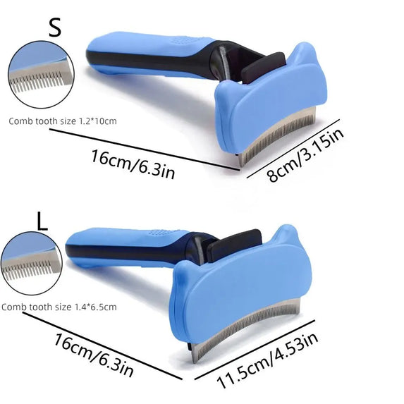 Removes Undercoat Cat Hair Removal Comb Dense Tooth Open Knot Dog Grooming Shedding Tools Gentle on Skin Comfortable Grip