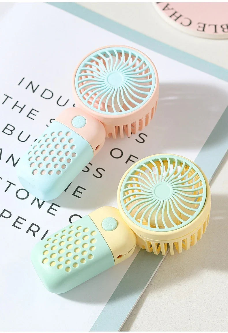 2025 New Handheld Charging Fan Cartoon Cute Small Student Charging Small Fan Portable Mini USB Fan Mini Pocket