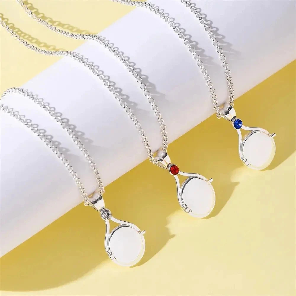 Trendy H2O Mermaid Just Add Water Copper Zircon Pendant Necklaces For Women Girls Silver Color Metal Crystal Party Daily Jewelry