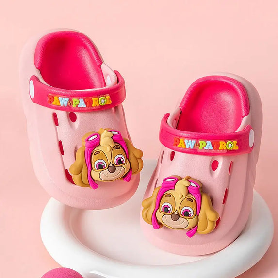 PAW PATROL Kids' Garden Shoes Boy and Girl Indoor Non-slip Soft Sole Slippers Breathable Deodorant Cute Cartoon Bow-Top Sandals