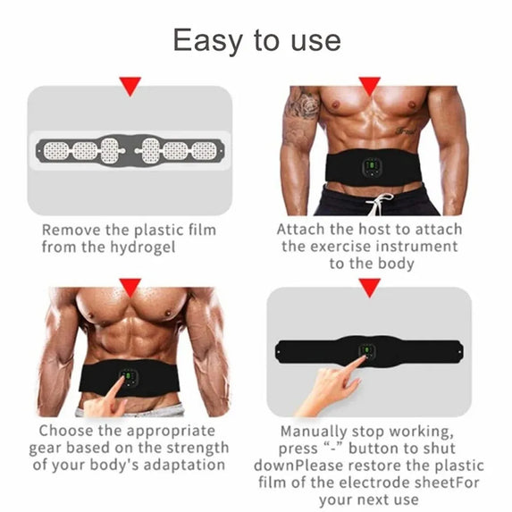 1pcs EMS Eletric Muscle Stimulator Abdominal Trainer 6 Modes Slimming Belt Vibrators Sports Equipment Massager For Body
