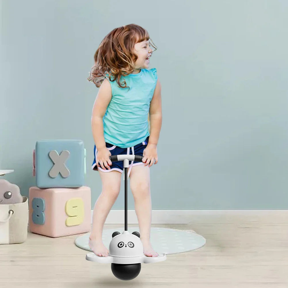 Panda Jumping Ball Exercise Balance Help Grow Tall Fitness Exercise Elastic Ball with Handle Outdoor Fun Bouncing Equipment