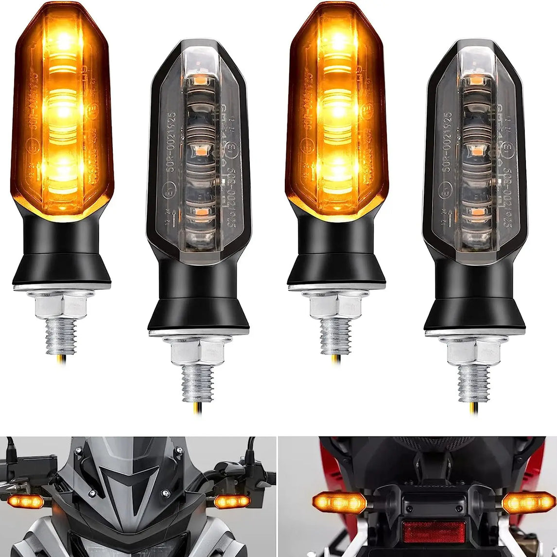 8mm Mini Motorcycle LED Turn Signal Lights Amber Flashing Light Blinker Turn Signal Lamp 12V Moto Indicator Lamp Accessories