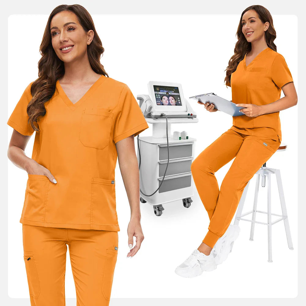 Hospital Scrub Sets Uniform Women Jogger Suit Nurse Accessories Medical Surgical Scrub Sets Pharmacy Healthcare Work Wear Unisex