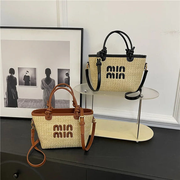 2024 Bohemian Straw Bag for Women Luxury Brand Shoulder Bag Designer Purse and Cute Satchel Handbag